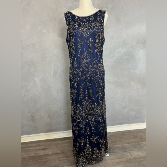 Pisarro Nights beaded embellished dress size 12 NET - Picture 1 of 7